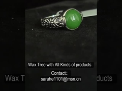 Anéis de pedra preciosa de prata 925 esculpidos 10x10 mm Anel de jade verde escuro em forma redonda