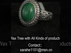 Mulheres 925 Anéis de pedra preciosa de prata Anéis de noivado de malaquita