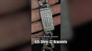 19cm 925 prata CZ pulseira 100g pulseiras de amizade de prata esterlina personalizadas