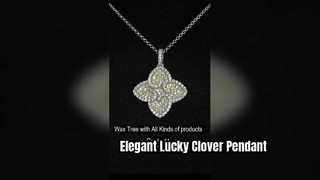Elegante pingente de trevo de prata esterlina joias da sorte