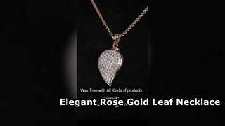 Colar elegante em forma de lágrima em prata 925 em ouro rosa