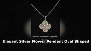 Impressionante pingente de flor da sorte em prata 925 com pedras CZ