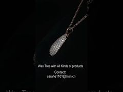 Elegante pingente de lágrima em prata 925 com brilho CZ