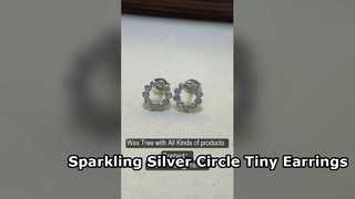 Elegantes brincos de trevo CZ em prata esterlina 925