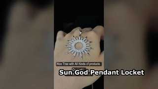 Colar com pingente de deus do sol joias com medalhão CZ