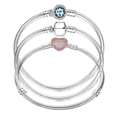 O bracelete da CZ da prata do desenhista 925 encanta o presente de DIY perlado