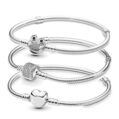 A corrente bonito chapeada de prata do bracelete encanta o presente da joia de DIY que faz o ródio chapeado