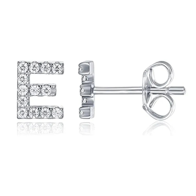 Zircônia quadrada 925 Sterling Silver Earrings, 0.8g Sterling Silver Studs