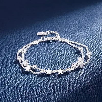S925 bracelete de prata novo, bracelete da CZ da prata do pendente 925 da estrela das mulheres