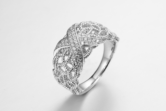 “Os nós incontáveis” 925 anéis de Sterling Silver CZ amarram acima o presente de casamento