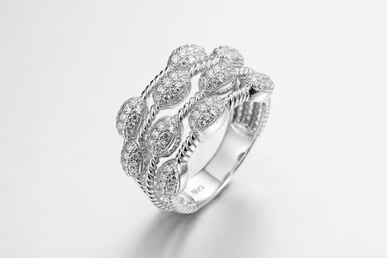 Presentes valiosos pequenos 925 anéis de Sterling Silver CZ uma ligação forte entre amantes