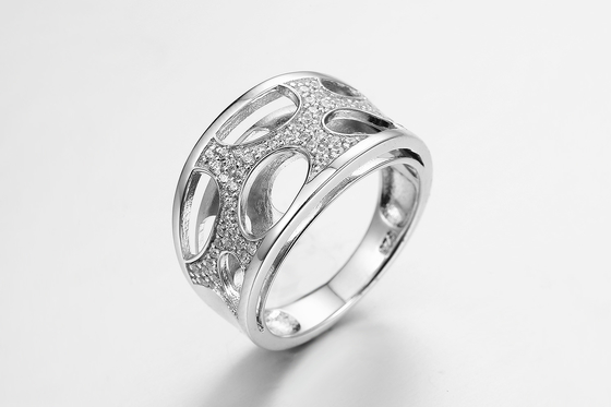 Anel redondo 4.93g Sterling Silver Rings For Women da eternidade do zirconita do furo