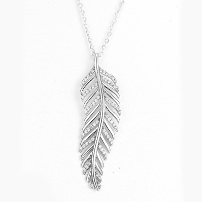925 Sterling Silver Leaf Shape Pendant PVD que chapeia Tiffany Pendant Necklace