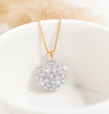 ouro Diamond Necklace Womens Dandelion Wish 4.5g de 1.0ct 18K