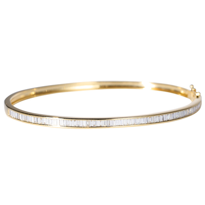 ouro 18K Diamond Bangle braceletes da pulseira do ouro branco e amarelo de 1.0ct de 55mm 45mm