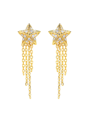 18K ouro dado forma estrela Diamond Earrings 0.16ct F-G Color 2.0gram para o acoplamento