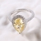 A pera de corte brilhante deu forma aos anéis de prata Sterling Silver Diamond Ring de 2.6g 925 CZ