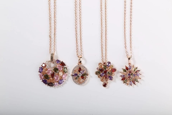 O espelho colorido da CZ do pendente de prata de Marquise Shape Rhodium Plated Sterling lustrou
