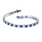 Joia fina de prata criada luxuosa de Sapphire Bracelet Women Romantic Wedding 925 Nano do azul