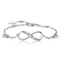 O ródio ajustável de 925 mulheres de Sterling Silver Infinity Symbol Bracelet chapeou