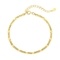 O ouro 18K delicado chapeou a corrente ajustável de Mini Ankle Oval Bead Charm dos braceletes de prata da relação