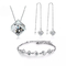 Brincos luxuosos da colar do pendente do casamento das mulheres de Sterling Silver Jewelry Set For do costume 925