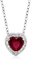 Mulheres 925 brincos vermelhos da zircônia de Sterling Silver Wedding Sets Heart e grupo do pendente