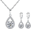 Grupo Diamond Earrings And Pendant Set da joia de Crystal Teardrop Pendant Silver 925