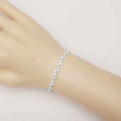 Elegantes brincos e pulseiras de Dangle Set 925 Sterling Silver Joias com Zirconia cúbica AAA