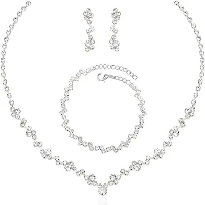 Elegantes brincos e pulseiras de Dangle Set 925 Sterling Silver Joias com Zirconia cúbica AAA