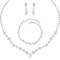 Grupo de prata de Crystal Necklace Earring And Bracelet do grupo da joia 925 das mulheres do casamento