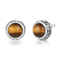 Dos brincos de prata da CZ da forma 925 vintage redondo moderno Amber Earrings