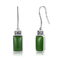A folha projeta 925 Sterling Silver Stud Earrings Gemstone Emerald Green Stone Earrings