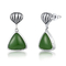 A folha projeta 925 Sterling Silver Stud Earrings Gemstone Emerald Green Stone Earrings