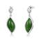3.10g ocasional 925 Sterling Silver Earrings Natural Stone Emerald Jade