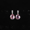 Brincos do círculo 2.30g 925 Sterling Silver Earrings Pink Gemstone