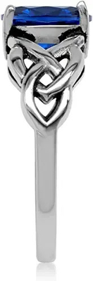 925 Sterling Silver Diamond Anéis de Noivado Azul Zircon Anel de Noivado