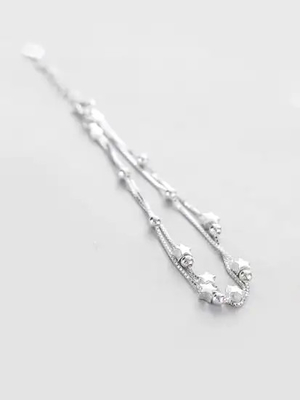 S925 bracelete de prata novo, bracelete da CZ da prata do pendente 925 da estrela das mulheres