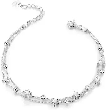 S925 bracelete de prata novo, bracelete da CZ da prata do pendente 925 da estrela das mulheres