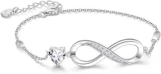 O coração encantador Diamond Bracelet 925 Sterling Silver Adjustable das mulheres da forma