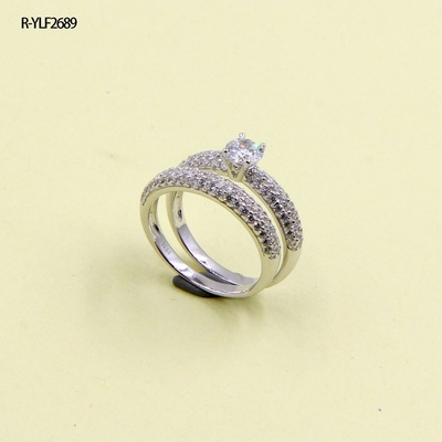 Peira AAA CZ 925 Prata Anel Prong 2mm Banda Fine Jewelry