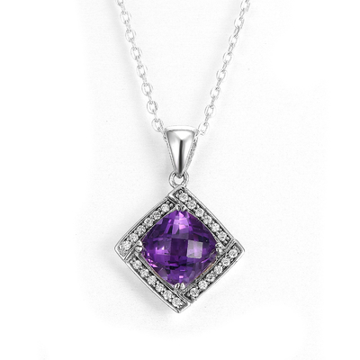 Marquise Gemstone Pendente de lágrimas 925 Prata Sterling Colar de uso diário