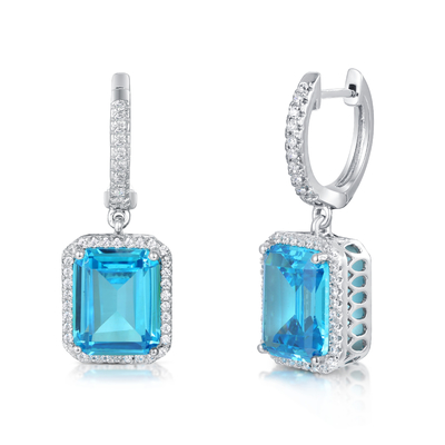 Brincos de Dangle de prata esterlina com bracelete de ligação