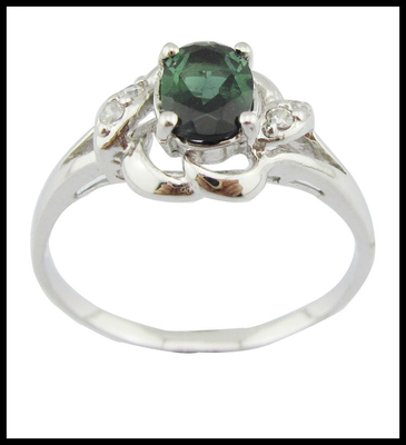 Anéis coloridos de pedra preciosa Turmalina 925 Prata Mulheres Joias de pedra turmalina elegante
