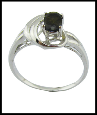 925 Anéis de pedra preciosa prateada Forma oval redonda elegante Turmalina Pedra preciosa colorida