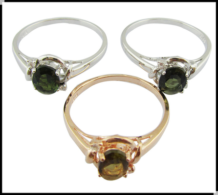 925 Anéis de pedra preciosa prateada Forma oval redonda elegante Turmalina Pedra preciosa colorida