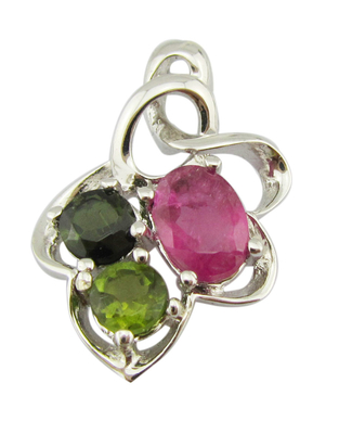 Simples / Elegante 925 Prata Pedras preciosas Pendente Com E almofada Pedras de Jade Branco