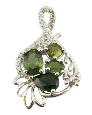 Simples / Elegante 925 Prata Pedras preciosas Pendente Com E almofada Pedras de Jade Branco