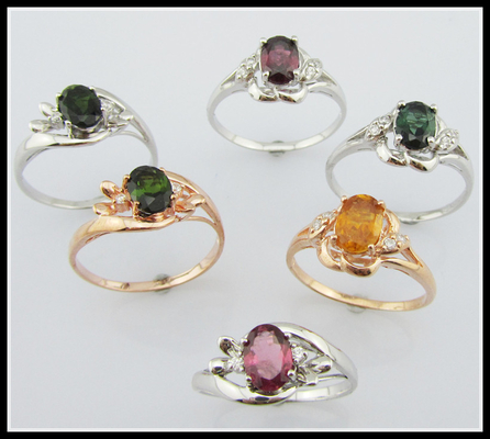 Anéis coloridos de pedra preciosa Turmalina 925 Prata Mulheres Joias de pedra turmalina elegante