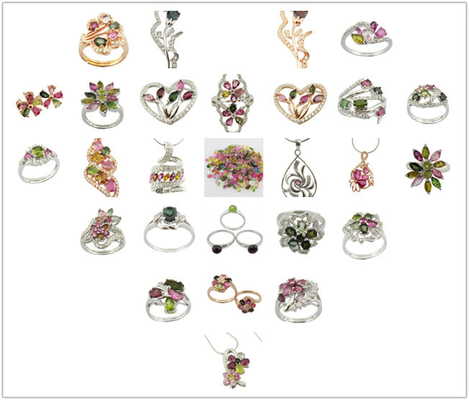 Colar de turmalina colorido para festa de casamento diária - Design simples e elegante